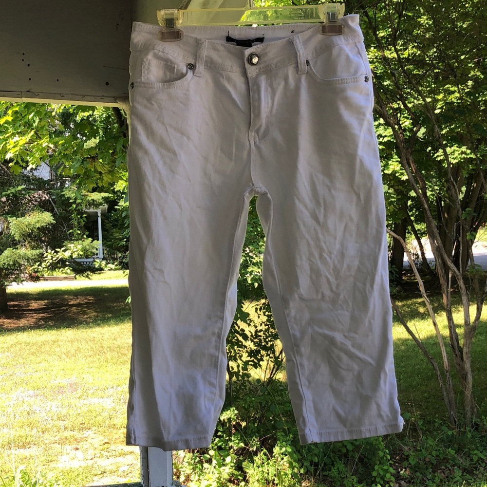White Cropped Denim Jeans